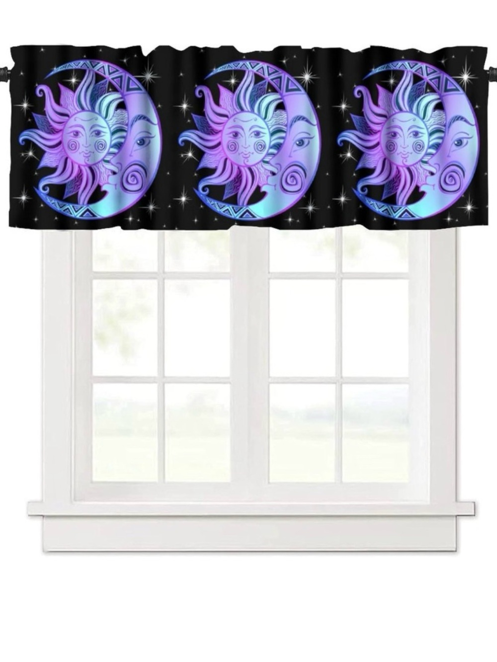 Sun & Moon Purple Valance Curtain - Home Accents
